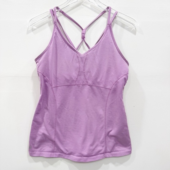 Athleta Empowerment Strappy Bra Tank Top Light Purple Athleisure Yoga Large - Picture 1 of 5
